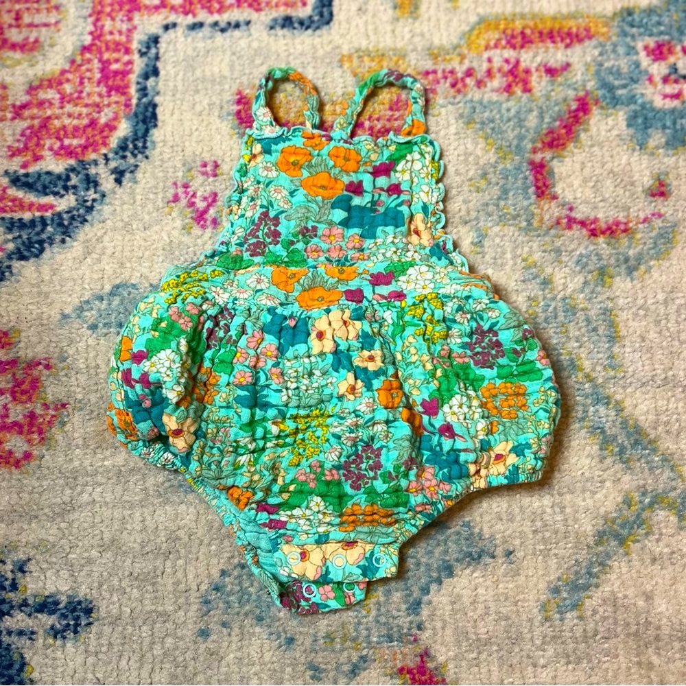 Angel Dear Floral Overall Romper size 3-6 months
